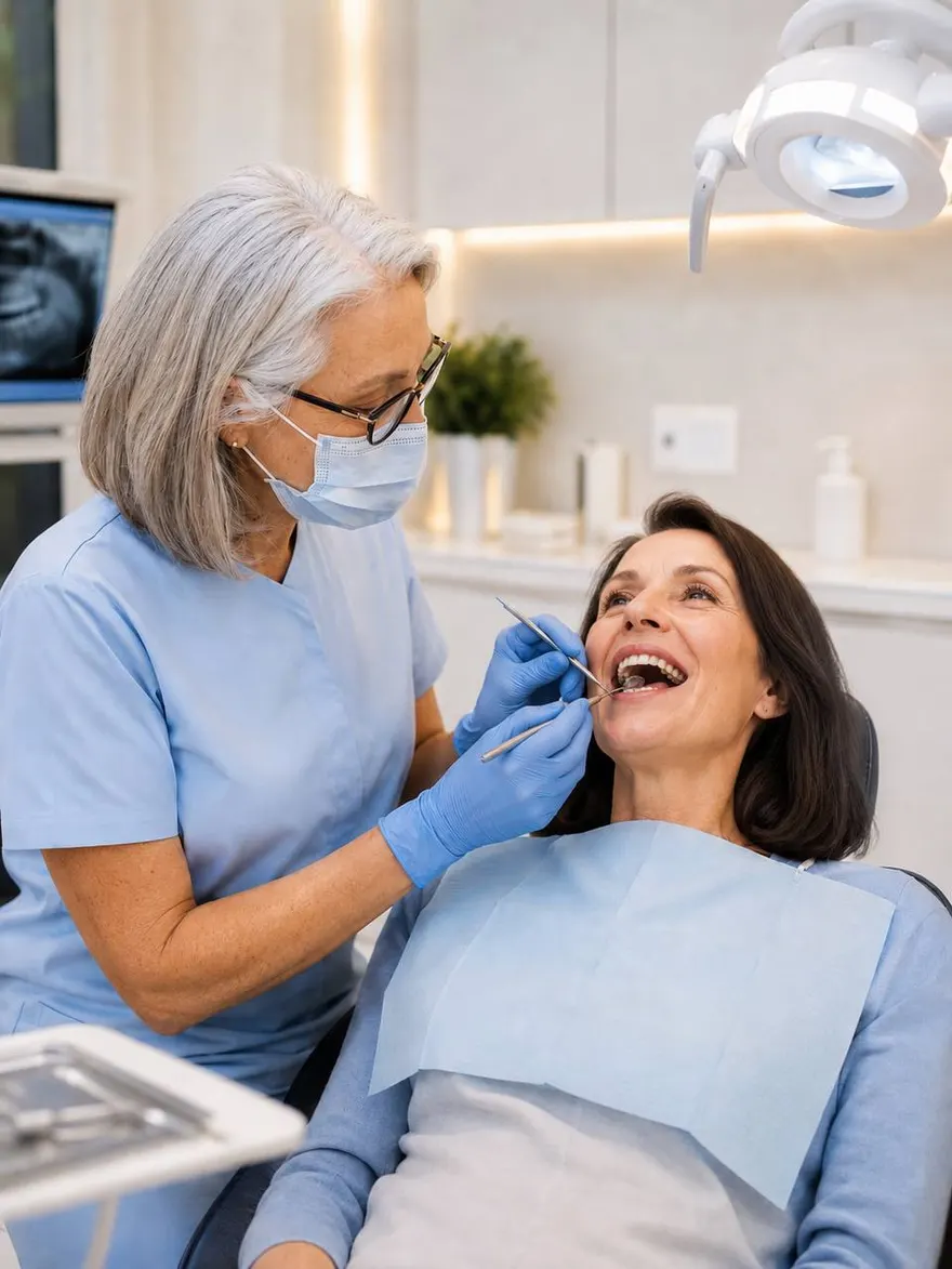 Dra. Myriam Villalobos planificando un diseño de sonrisa con una paciente en la Clínica Odontológica Sabadell